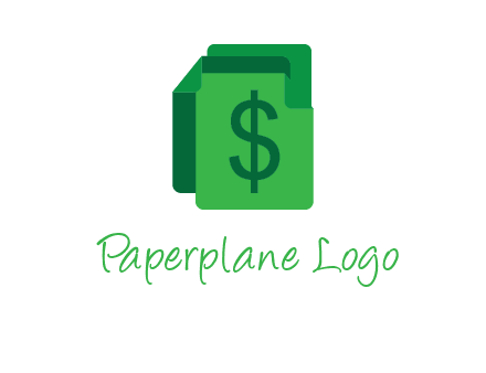 dollar sign on paper logo