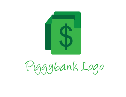 dollar sign on paper logo