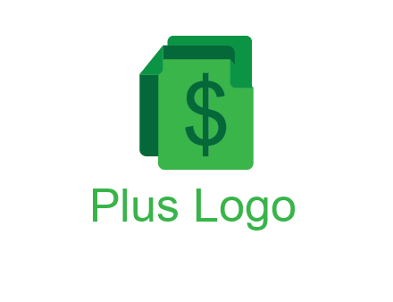 dollar sign on paper logo