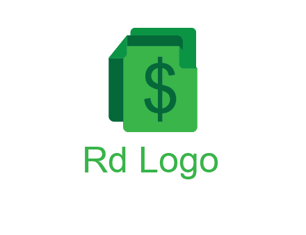 dollar sign on paper logo