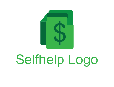 dollar sign on paper logo