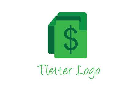 dollar sign on paper logo