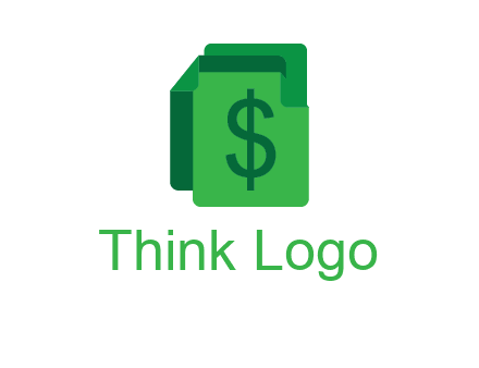 dollar sign on paper logo
