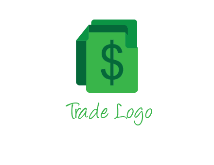 dollar sign on paper logo