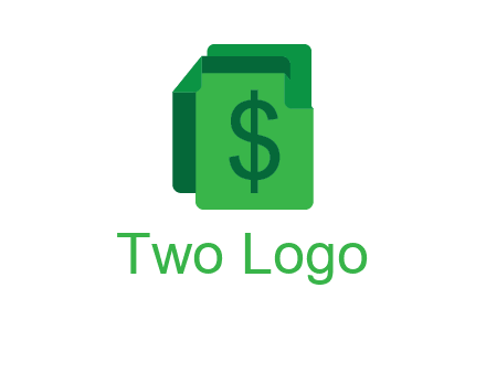 dollar sign on paper logo
