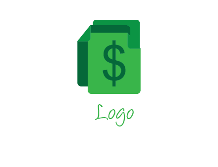 dollar sign on paper logo