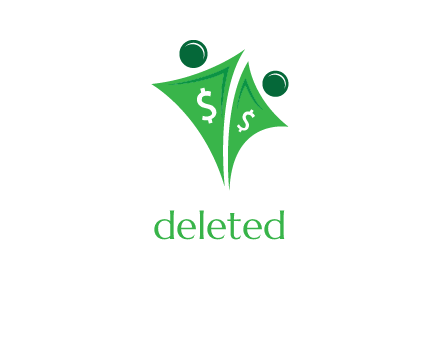 dollar in abstract people logo