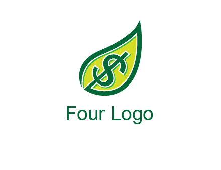 dollar in leaf logo