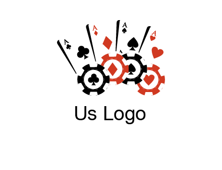 aces and poker chips logo icon