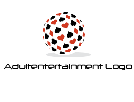 Globe with card suits vector