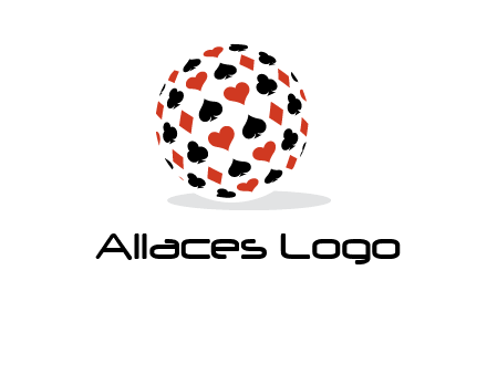 Globe with card suits vector