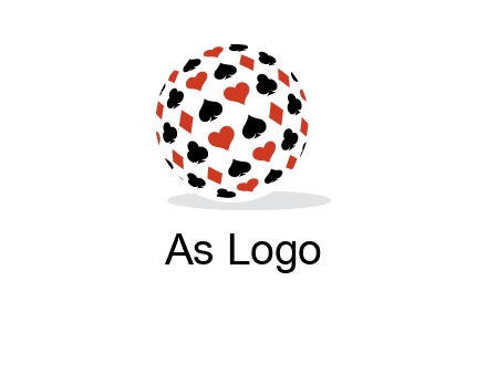 Globe with card suits vector