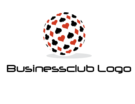 Globe with card suits vector