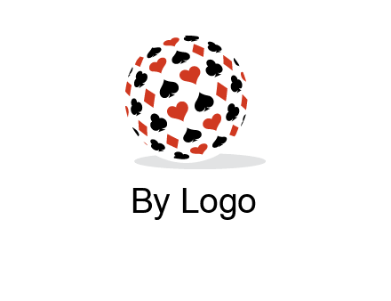 Globe with card suits vector