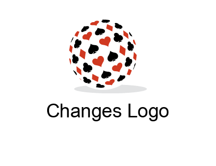 Globe with card suits vector