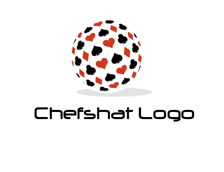 Globe with card suits vector