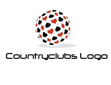 Globe with card suits vector