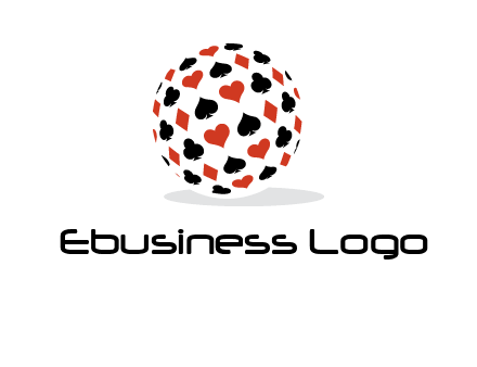 Globe with card suits vector