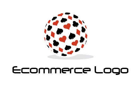 Globe with card suits vector