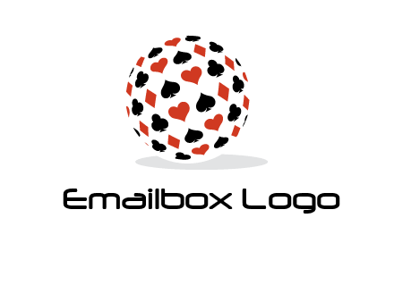 Globe with card suits vector