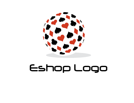 Globe with card suits vector