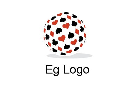 Globe with card suits vector