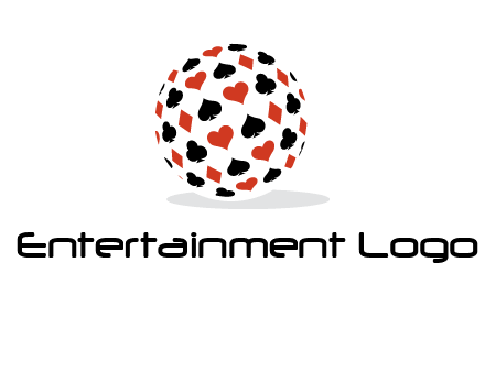 Globe with card suits vector