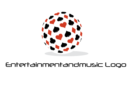 Globe with card suits vector