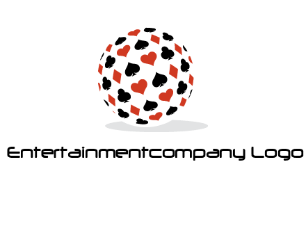 Globe with card suits vector
