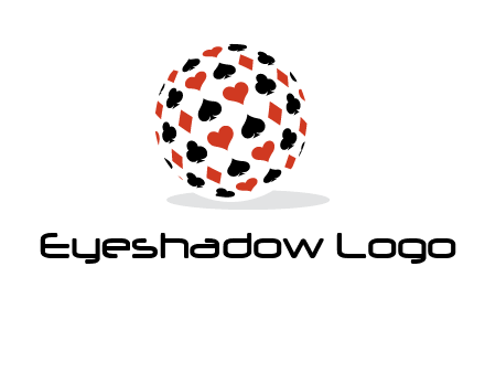 Globe with card suits vector