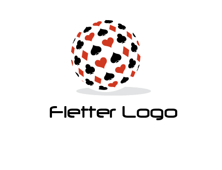 Globe with card suits vector