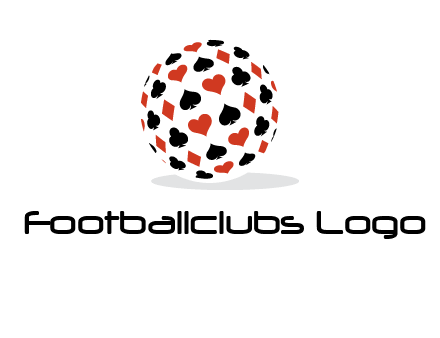 Globe with card suits vector