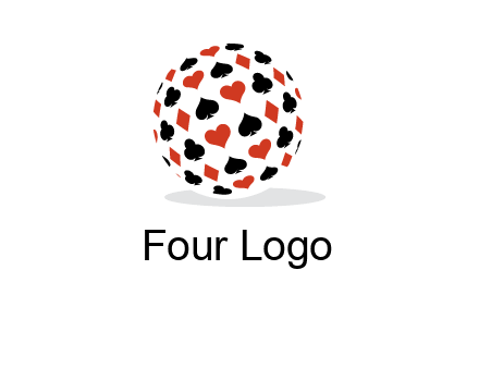 Globe with card suits vector