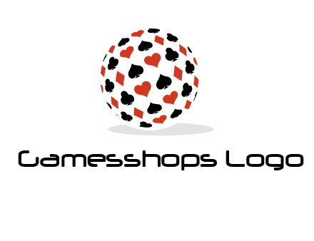 Globe with card suits vector