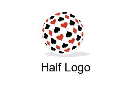Globe with card suits vector