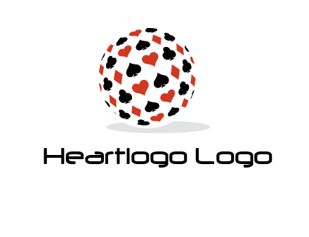 Globe with card suits vector