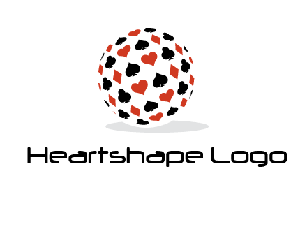 Globe with card suits vector