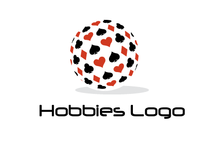 Globe with card suits vector