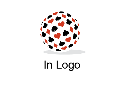 Globe with card suits vector