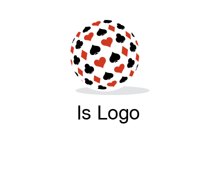 Globe with card suits vector