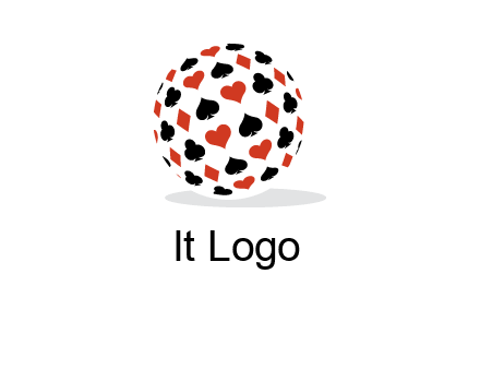 Globe with card suits vector