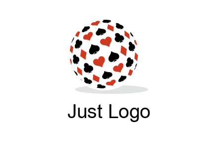 Globe with card suits vector