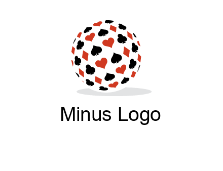 Globe with card suits vector