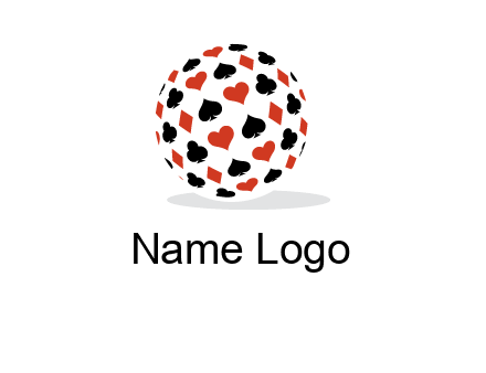 Globe with card suits vector
