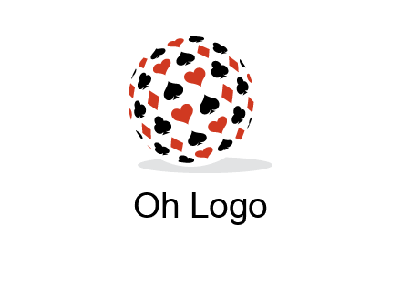 Globe with card suits vector