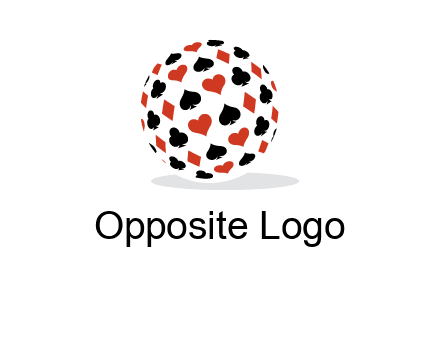 Globe with card suits vector