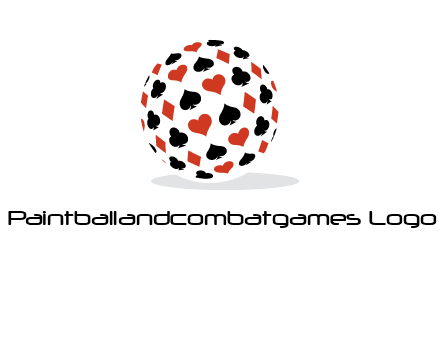 Globe with card suits vector