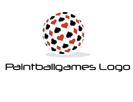 Globe with card suits vector