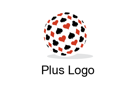 Globe with card suits vector