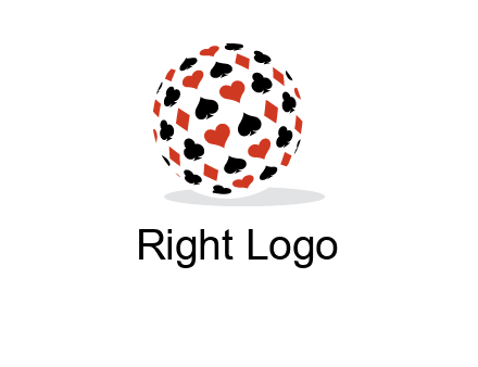 Globe with card suits vector